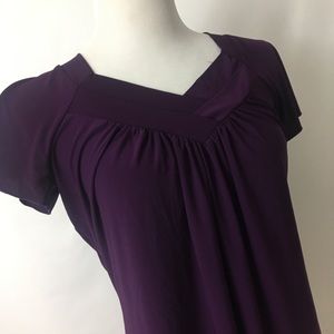 Purple v neck blouse Sz M C4